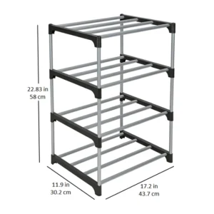 itchenAxis 4-Tier Metal Shoe Rack – Space-Saving Shoe Organizer for 8 Pairs