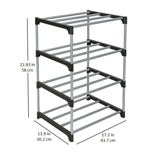 itchenAxis 4-Tier Metal Shoe Rack – Space-Saving Shoe Organizer for 8 Pairs - Image 2