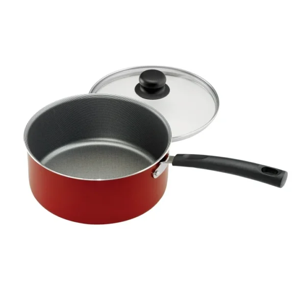KitchenAxis 18-Piece Non-Stick Cookware Set – Premium Aluminum Cooking Set with Lids, Utensils & Red Finish - Image 3