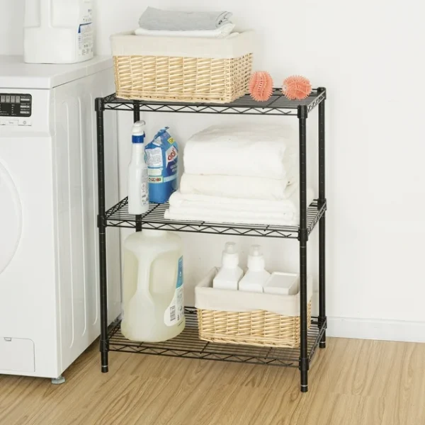 KitchenAxis 3-Tier Heavy-Duty Wire Shelving Rack – Multipurpose Steel Organizer with 750 lbs Load Capacity - Image 3