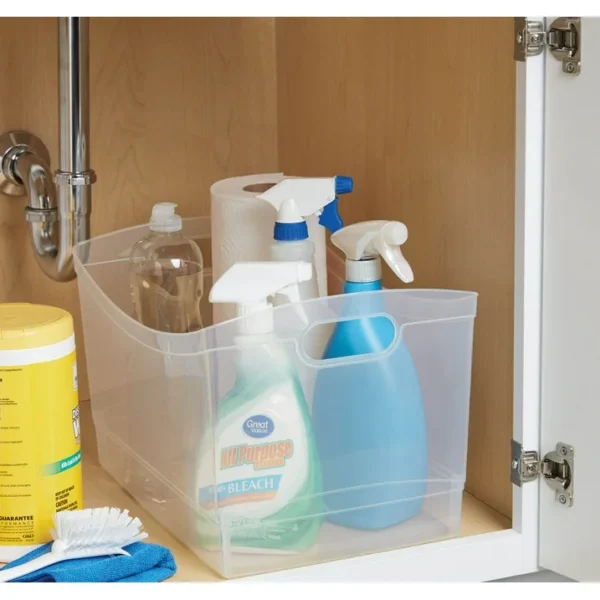 KitchenAxis Clear Utility Storage Organizer Bin – 5" x 15" BPA-Free Multi-Purpose Container - Image 3