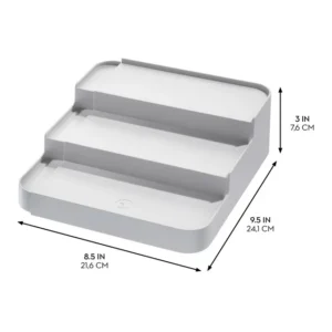 KitchenAxis Expandable 3-Tier Spice Rack Organizer with Side Caddy