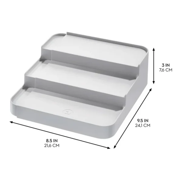 KitchenAxis Expandable 3-Tier Spice Rack Organizer with Side Caddy - Image 2