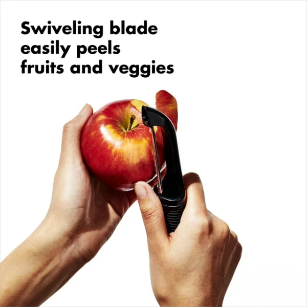 KitchenAxis Precision Swivel Peeler – Ergonomic Soft-Grip Handle, Black Finish - Image 4